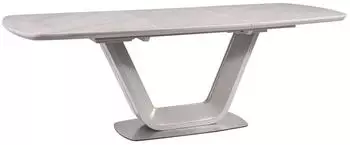 Feldmann-Wohnen Accra Esstisch ausziehbar 160-220x90cm, Marmor grau / Edelstahl