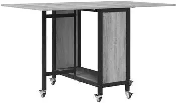 vidaXL Faltbarer Esstisch mit Rollen 130x80x76,5cm Stahl (8006046)