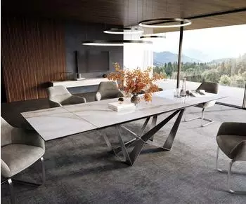 DeLife Edge Esstisch ausziehbar Keramik Onyx Pearl 200-300x100cm (44939)