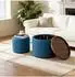 MODFU Couchtisch 2er-Set mit Holzablage und Stauraum, blau, 58x58x38cm
