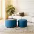 MODFU Couchtisch 2er-Set mit Holzablage und Stauraum, blau, 58x58x38cm