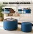 MODFU Couchtisch 2er-Set mit Holzablage und Stauraum, blau, 58x58x38cm