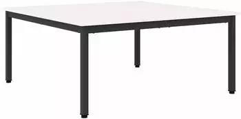 vidaXL Couchtisch 100x100x45cm massives Kiefernholz, wei&szlig; (892770)