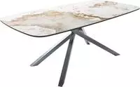 DELIFE Outdoortisch Edge Boot 200x100 cm Keramik Minas Melange Wei&szlig;-Beige