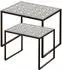 Boltze Xenia Beistelltisch 2er-Set, Metall, schwarz/weiß (7406100)