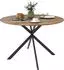 HomCom Runder Esstisch Industriestil, Stahlbeine, dunkelbraun, 120x75cm