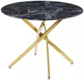 Lookway Bellagio Esstisch schwarzer Marmor, goldenes Gestell, 100x75x100cm (800001807990)