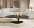 DeLife Edge Couchtisch oval 140x75cm Keramik Laminam® Noir Desir, Metall schwarz (42806)