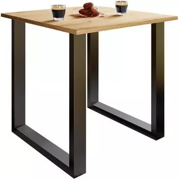VCM Xona U Esstisch Honigeiche/Schwarz 80x80cm