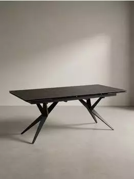 KADIMA DESIGN Esstisch ausziehbar, Keramikglas Marmoroptik, schwarz, 180–260cm (4255632583674)