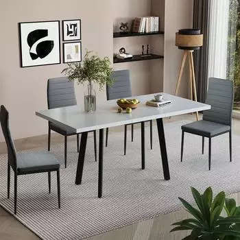 VICCO Tisko Esstisch ausziehbar weiß/schwarz 120-160x80cm (57489)
