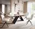 DeLife Edge Boot Esstisch 180-220x100cm Keramik Minas Melange weiß-beige, ausziehbar