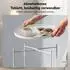doporro Reglo-08 runder Beistelltisch Ø35×H51cm, 2 abnehmbare Tabletts, weiß