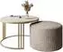 Lookway Lori MAT Couchtisch mit Hocker, Metall gebürstetes Gold, Kaschmir matt (800001532065)