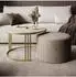 Lookway Lori MAT Couchtisch mit Hocker, Metall gebürstetes Gold, Kaschmir matt (800001532065)