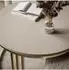 Lookway Lori MAT Couchtisch mit Hocker, Metall gebürstetes Gold, Kaschmir matt (800001532065)