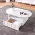 Stilvora Couchtisch Wolkenform weiß, Push-to-open-Schublade, 100×60×40,5cm (QTETVDLZJR4B)