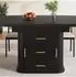 MODFU Ausziehbarer Esstisch MDF, schwarz, 118-158x118x77cm
