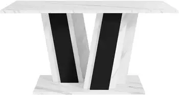 Mirjan24 Couchtisch Muss, Marmor Bianco / schwarz, 100x55x60cm (800001912134)