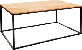 Paroli Couchtisch Massivholz Eiche, Metallgestell schwarz, 100x40x60cm (22811343-0)