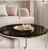 Lookway Ciri-X Couchtisch mit Hocker, gold/schwarz hochglanz/ascot pink, 70x46x70cm (800001807804)
