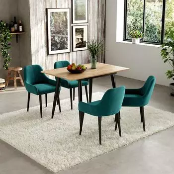 VICCO Beaver Esstisch ausziehbar, Goldkraft Eiche/schwarz, 80-110x70cm (51773)