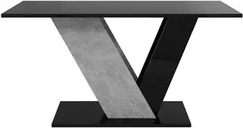 Mirjan24 Dubai Couchtisch schwarz Hochglanz / Beton, 100x55x60cm (800001912319)
