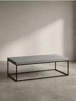 KADIMA DESIGN Couchtisch Beton-Optik grau, rechteckig, Metallbeine 120x60x38cm