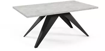 Feldmann-Wohnen Vento Esstisch ausziehbar, rechteckig, Bellato Grau/Schwarz (140-240cm)