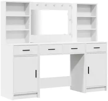 vidaXL Dressing table with LED + 3 drawers 3334281