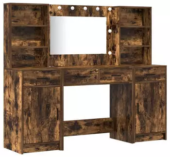vidaXL Dressing table with LED + 3 drawers 3334285
