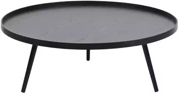 Woood Mesa Beistelltisch rund, MDF & Kiefer, schwarz, &Oslash;100x36cm