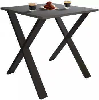 VCM Xona Esstisch X-Gestell, anthrazit-schwarz, 80x80cm