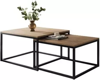 Lookway ISA 2in1 Couchtisch-Set, Eiche, Holzwerkstoff, 70x42x70cm (800001532038)