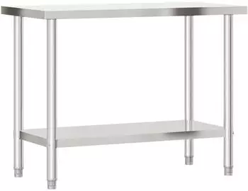 vidaXL K&uuml;chen-Arbeitstisch 110x55x85cm, Edelstahl