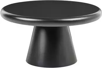 Beliani Mamawi Couchtisch rund, MDF, schwarz, ⌀80cm (Mamawi)