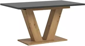 ebuy24 Motion Esstisch mit Einlegeplatte, V-Fu&szlig;, 90x150/190cm, Eiche Artisan