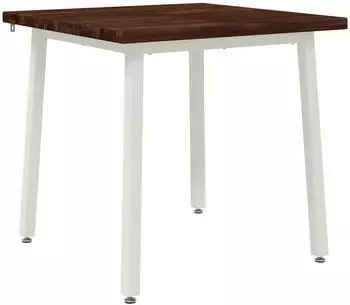 vidaXL Esstisch Akazienholz massiv, dunkelbraun/wei&szlig;, 70x70x75cm (937587)