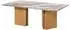 Massivmoebel24 Lugano Couchtisch Mangoholz/Marmor beige 130x70x45cm (09-200-113-1003)