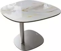 DELIFE Beistelltisch Edge Boot 60x60 cm Keramik Onyx Pearl Eleny Edelstahl