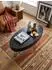 KADIMA DESIGN Couchtisch oval Mango-Massivholz mit Schublade, Haarnadelbeine, 100x50x40cm