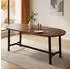 OKWISH Esstisch 180×80×75cm, abgerundete Ecken, Walnuss, Eisenbeine