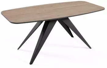 Feldmann-Wohnen Ferro ausziehbarer Esstisch, Davos Eiche trüffelbraun, 160/200x80cm