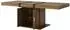 OKWISH Ausziehbarer Esstisch mit Stauraum, MDF und Metall, 140-180cm, braun