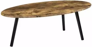 en.casa Viborg Couchtisch oval, dunkler Holzton, 109,5x59,5x39,5cm