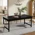 LuxusKollektion Esstisch rechteckig 140cm, 4-6 Personen, schwarz, Metallbeine