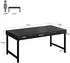 LuxusKollektion Esstisch rechteckig 140cm, 4-6 Personen, schwarz, Metallbeine