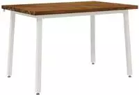vidaXL 120 x 80 x 75 cm Massivholz Akazie Nat&uuml;rlich und Wei&szlig;