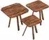 en.casa Masku Beistelltisch-Set 3-tlg., quadratisch, Holz, dunkelbraun (800000479406)