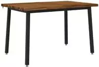 vidaXL 110 x 55 x 75 cm Massivholz Akazie Nat&uuml;rlich und Schwarz